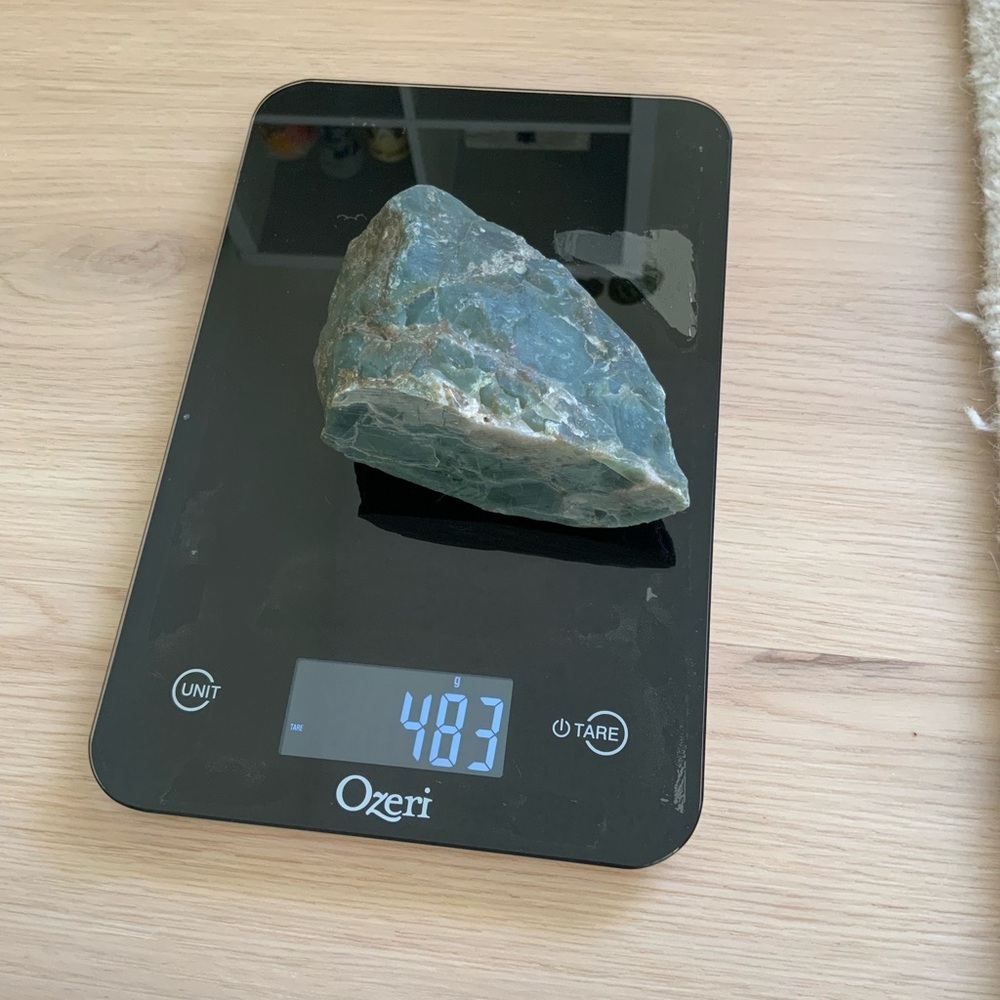 Green chalcedony raw mineral specimen